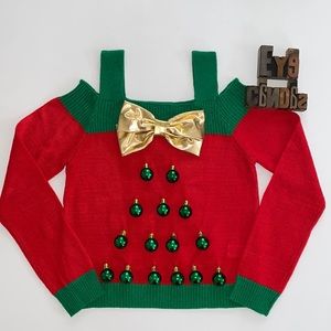🎄UNBRANDED Cold Shoulder Christmas Ornament/Tree Ugly Christmas Sweater